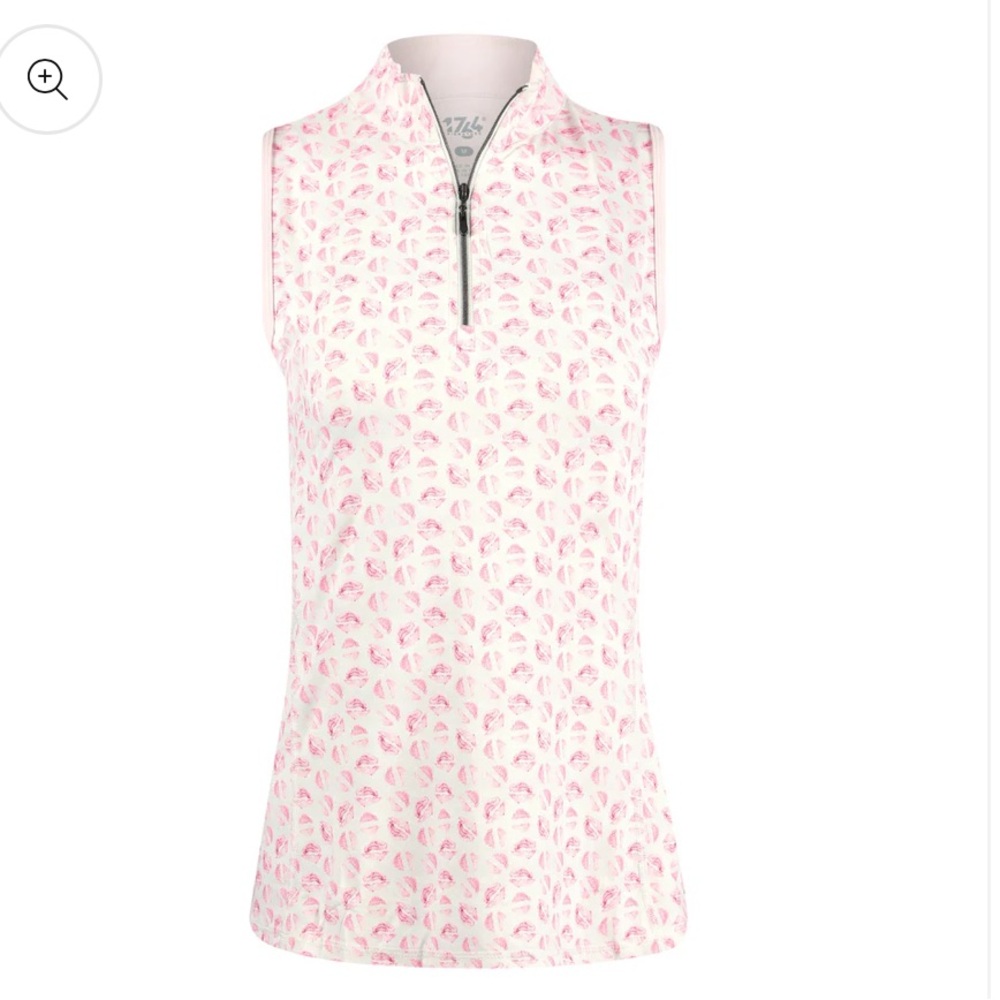 1764 Signature Olivia‎ Women's Polo Medium Pink/ Light Grey New With Tags